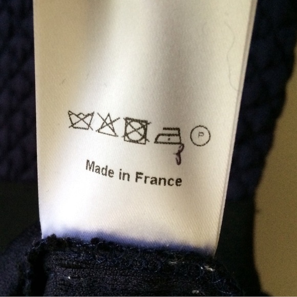 SANDRO Paris Navy Textured mini dress - Picture 9 of 9